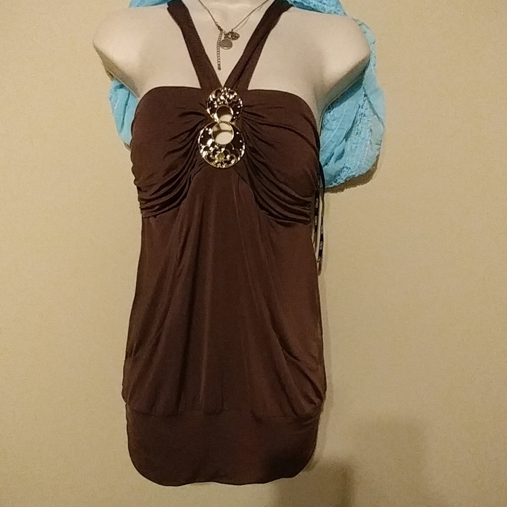 NWOT XOXO Deep Cut Halter Tank Top